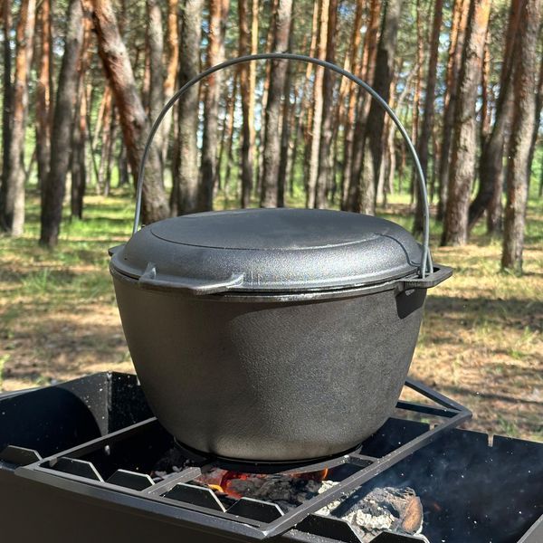 Казан туристичний КТ-10КС чавунний з кришкою-сковородою 10л 2324865901 фото
