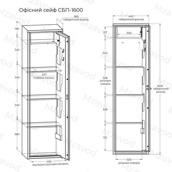 Офісний сейф CБП-1600 антрацитово-сірий 2375826991 фото