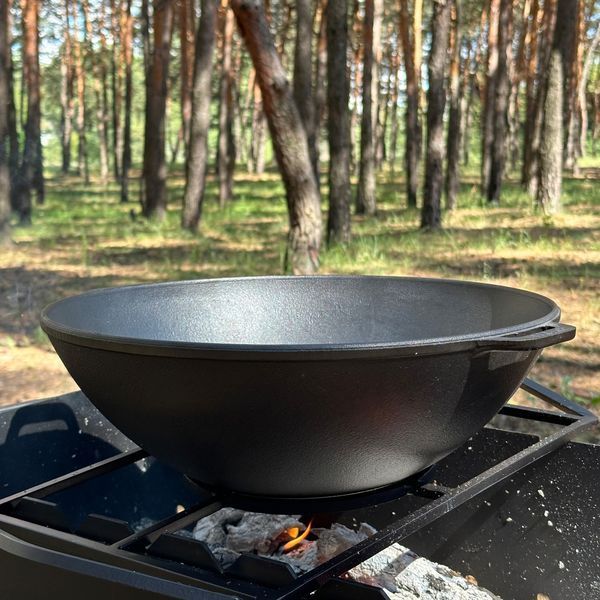 Сковорода WOK-08 чавунна з кришкою 8л 2325129769 фото