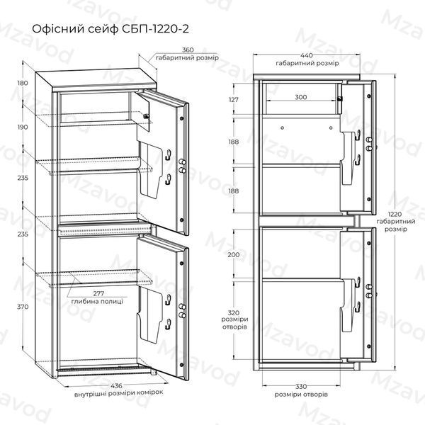 Офісний сейф CБП-1220/2 антрацитово-сірий 2436925460 фото