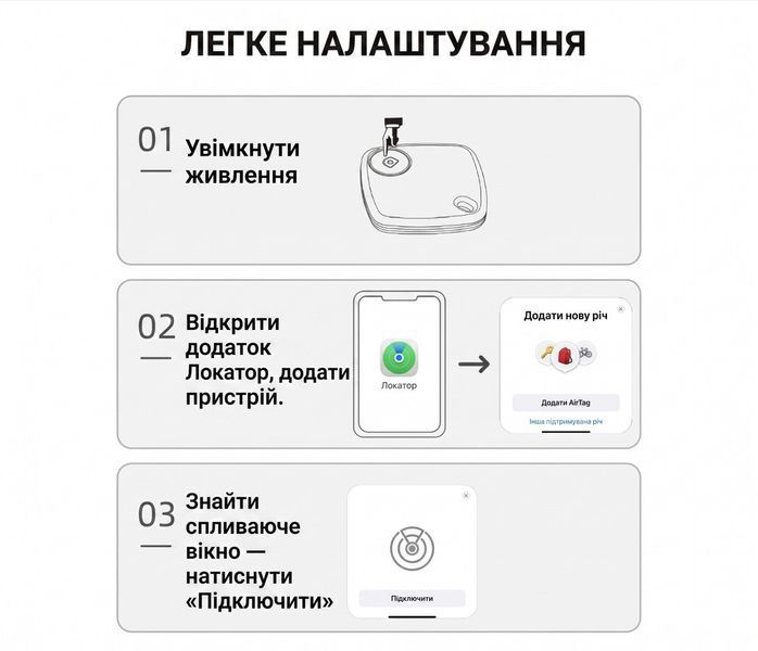 Міні-пристрій трекер стеження Bluetooth для Apple Find My APP Smart Tag 674764 фото