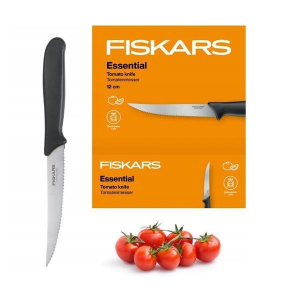Ніж для помідорів Fiskars Essential 11 см (зубчастий кухонний ніж для томатів та овочів) 487555 фото