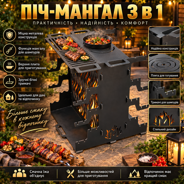 Вертикальний мангал Mzavod Медея на 6 шампурів 3мм 2328275671 фото